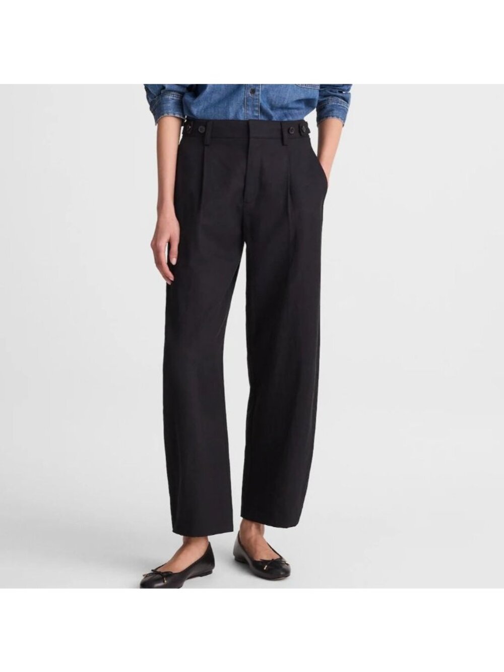 Madewell Black Cropped Wide-Leg Pants - NWT